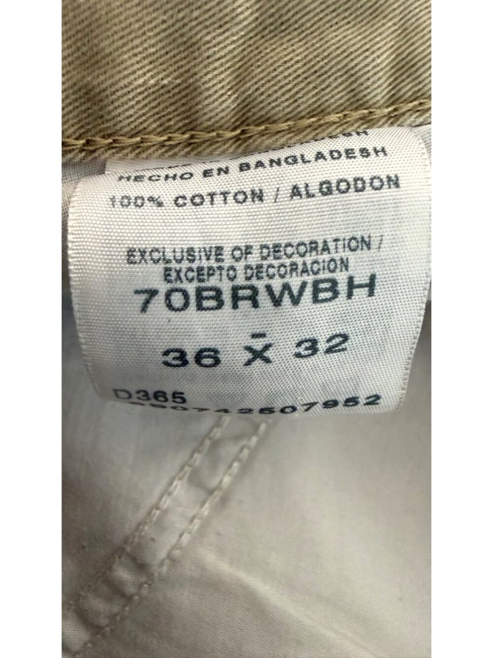 Wrangler Mens Khaki Cargo Pants 100% Cotton Durable Workwear Mens 36 X 32 - Picture 2 of 5